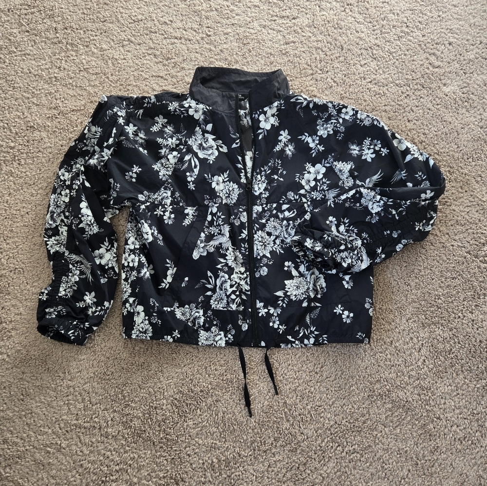 Johnny Was Bee Active Ruched Sleeve Parachute Jacket Size Medium Full Zip Boho - Picture 12 of 15